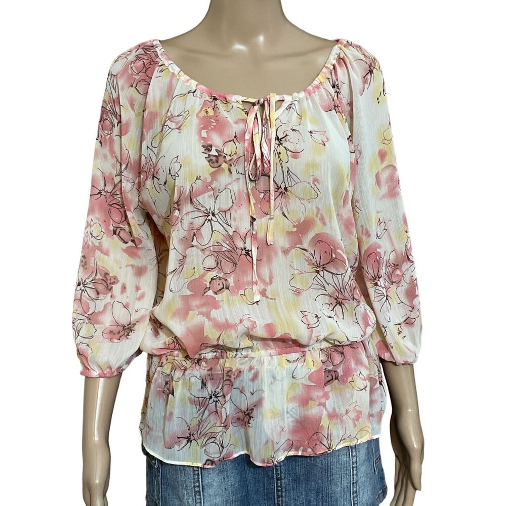 Studio Works Floral Blouse Size Medium